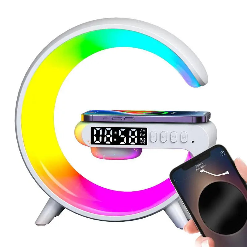 Wireless Charging Light Up Speaker Alarm Clock